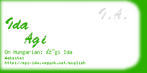 ida agi business card